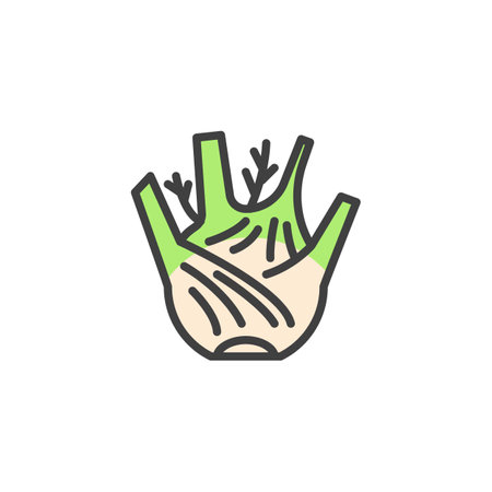 Fennel bulb filled outline iconのイラスト素材