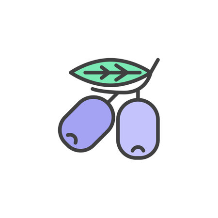 Two olives filled outline iconのイラスト素材