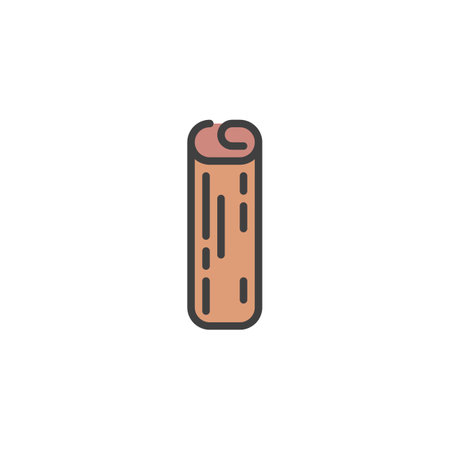 Cinnamon stick filled outline iconのイラスト素材