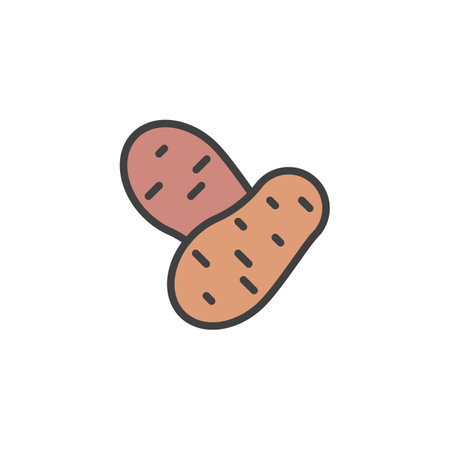 Two potatoes filled outline iconのイラスト素材