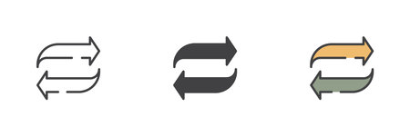Reverse arrows different style icon set