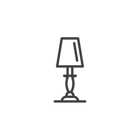Table lamp line iconのイラスト素材
