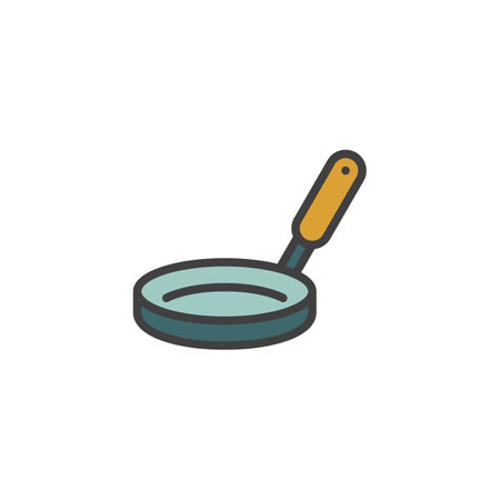 Frying pan filled outline iconのイラスト素材