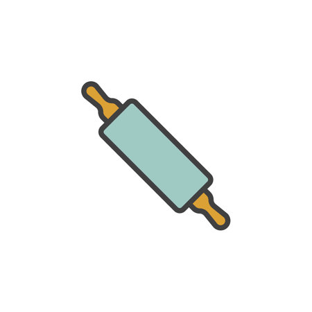 Rolling pin filled outline iconのイラスト素材
