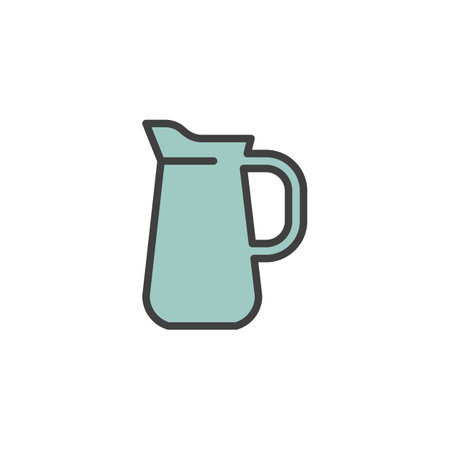 Milk jug filled outline iconのイラスト素材