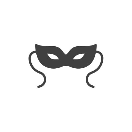 Eye mask vector icon. filled flat sign for mobile concept and web design. Mystery mask glyph icon. Symbol, logo illustration. Vector graphicsのイラスト素材