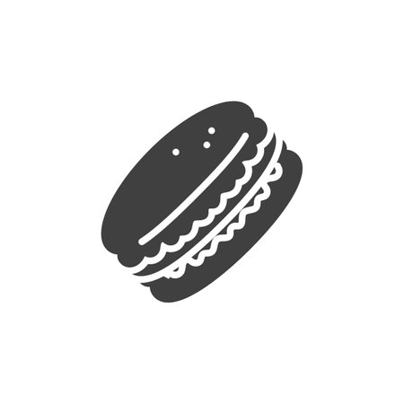 Macarons cake vector icon. filled flat sign for mobile concept and web design. Round macaron glyph icon. Symbol, logo illustration. Vector graphicsのイラスト素材
