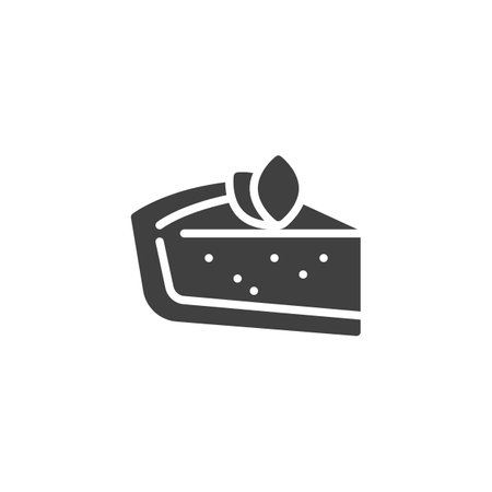 Classic cheesecake dessert vector icon. filled flat sign for mobile concept and web design. Cheesecake piece glyph icon. Symbol, logo illustration. Vector graphicsのイラスト素材