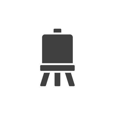 Easel with Art Canvas vector icon. Art Board tripod filled flat sign for mobile concept and web design. Easel with canvas glyph icon. Symbol, logo illustration. Vector graphicsのイラスト素材
