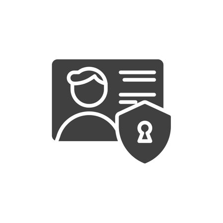 Personal protection vector icon. filled flat sign for mobile concept and web design. Private ID glyph icon. Symbol, logo illustration. Vector graphicsのイラスト素材