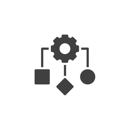 Project management vector icon. filled flat sign for mobile concept and web design. Process modeling glyph icon. Symbol, logo illustration. Vector graphicsのイラスト素材