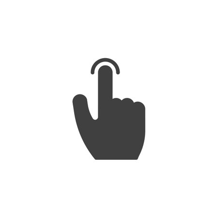 Touch or tap hold gesture vector icon. filled flat sign for mobile concept and web design. Finger touch gesture glyph icon. Symbol, logo illustration. Vector graphicsのイラスト素材