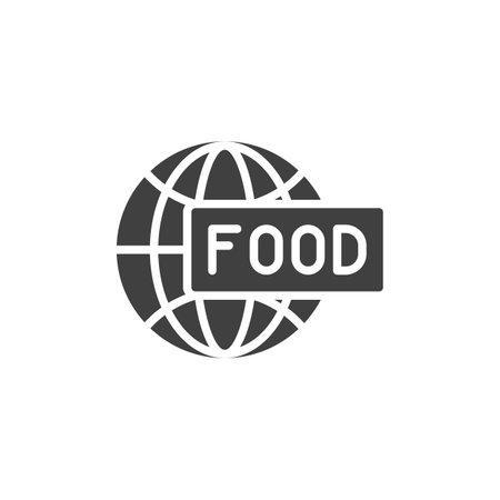 Global food vector icon. filled flat sign for mobile concept and web design. International Foods glyph icon. Symbol, logo illustration. Vector graphicsのイラスト素材