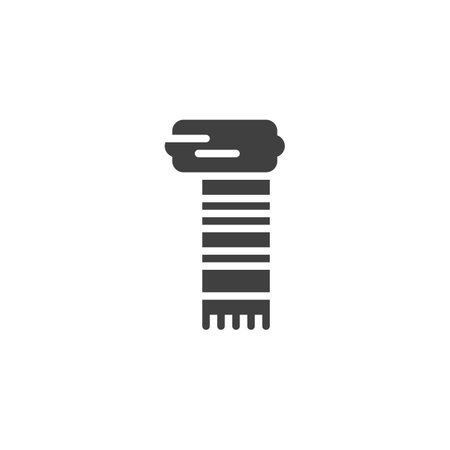 Scarf vector icon. filled flat sign for mobile concept and web design. Winter scarf glyph icon. Symbol, logo illustration. Vector graphicsのイラスト素材