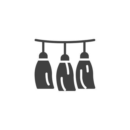 Party decoration tassels vector icon. filled flat sign for mobile concept and web design. Decorative Tassels glyph icon. Symbol, logo illustration. Vector graphicsのイラスト素材