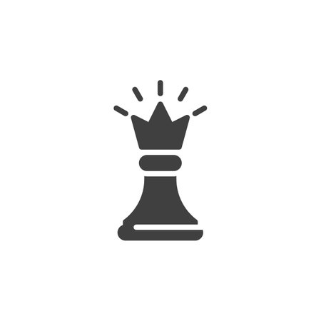 Chess with crown vector icon. filled flat sign for mobile concept and web design. Crown chess glyph icon. Authority symbol, logo illustration. Vector graphicsのイラスト素材