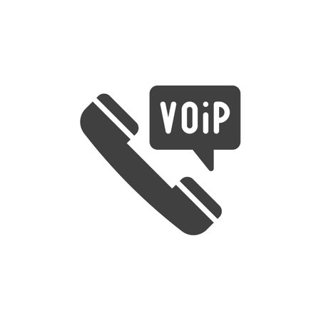 Internet telephony vector icon. filled flat sign for mobile concept and web design. VoIP Phone glyph icon. Symbol, logo illustration. Vector graphicsのイラスト素材