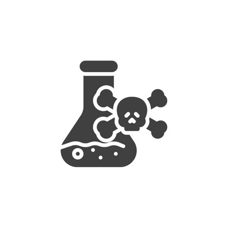 Toxic substance vector icon. filled flat sign for mobile concept and web design. Toxic Chemicals Flask glyph icon. Symbol, logo illustration. Vector graphicsのイラスト素材