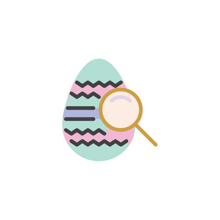 Easter egg hunt flat icon, vector sign, colorful pictogram isolated on white. Symbol, logo illustration. Flat style designのイラスト素材