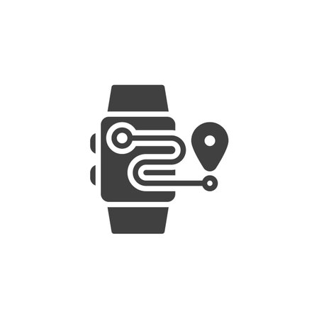Smartwatch Navigation system vector icon. filled flat sign for mobile concept and web design. Wearable Technology glyph icon. Symbol, logo illustration. Vector graphicsのイラスト素材