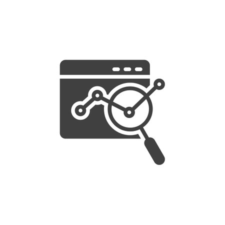 Analytics data chart vector icon. filled flat sign for mobile concept and web design. Online Data Analytics glyph icon. Symbol, logo illustration. Vector graphicsのイラスト素材