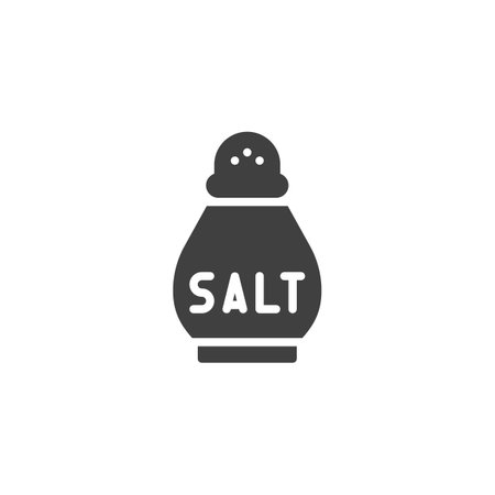 Salt shaker vector icon. filled flat sign for mobile concept and web design. Salt shaker glyph icon. Symbol, logo illustration. Vector graphicsのイラスト素材