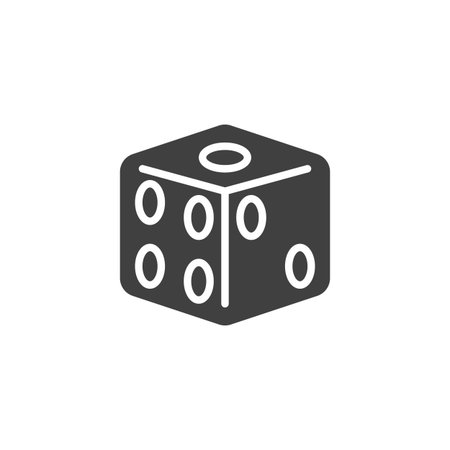Game dice vector icon. filled flat sign for mobile concept and web design. Dice cube glyph icon. Symbol, logo illustration. Vector graphicsのイラスト素材