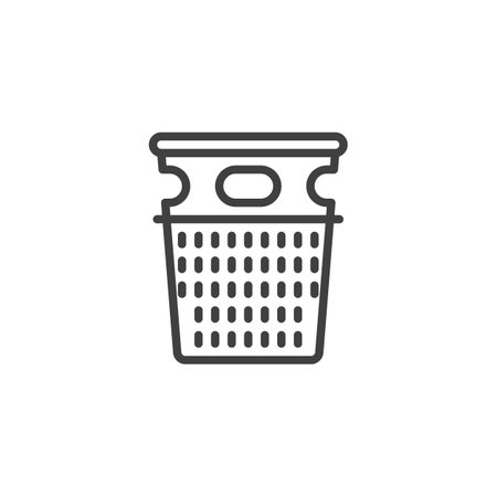 Pool Skimmer Basket line icon. linear style sign for mobile concept and web design. Swimming pool skimmer basket outline vector icon. Symbol, logo illustration. Vector graphicsのイラスト素材