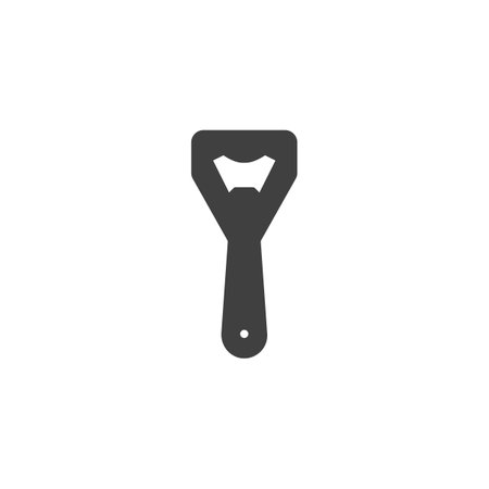 Handheld bottle opener vector icon. filled flat sign for mobile concept and web design. Bottle Opener glyph icon. Symbol, logo illustration. Vector graphicsのイラスト素材