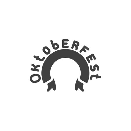 Oktoberfest written vector icon. filled flat sign for mobile concept and web design. Oktoberfest Sign glyph icon. Symbol, logo illustration. Vector graphicsのイラスト素材