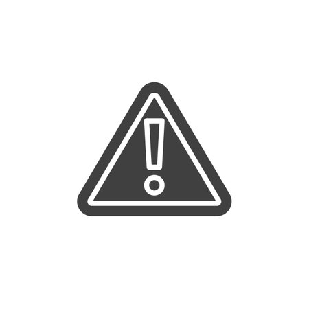 Triangle with exclamation mark vector icon. Filled flat sign for mobile concept and web design. Hazard Warning glyph icon. Danger symbol, logo illustration. Vector graphicsのイラスト素材