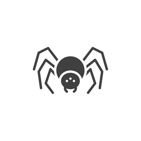 Crawling spider vector icon. filled flat sign for mobile concept and web design. Spider Legs glyph icon. Symbol, logo illustration. Vector graphicsのイラスト素材