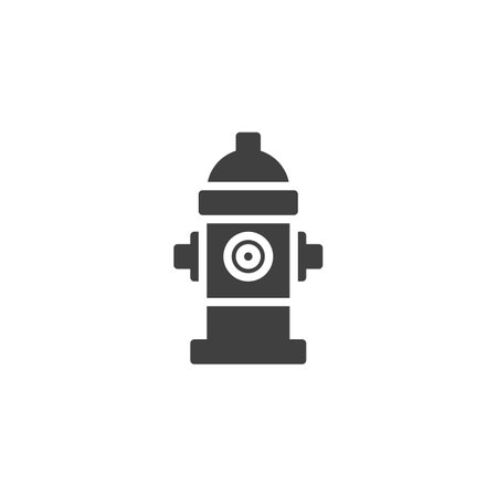 Fire Hydrant vector icon. filled flat sign for mobile concept and web design. Fire hydrant glyph icon. Symbol, logo illustration. Vector graphicsのイラスト素材