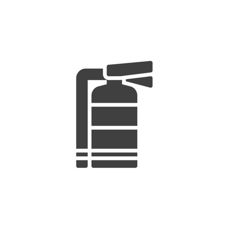 Fire extinguisher vector icon. filled flat sign for mobile concept and web design. Fire Extinguisher glyph icon. Symbol, logo illustration. Vector graphicsのイラスト素材
