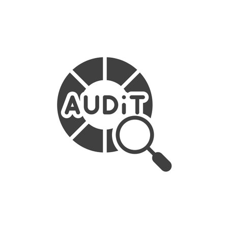 Internal review of audit vector icon. filled flat sign for mobile concept and web design. Internal Audit glyph icon. Symbol, logo illustration. Vector graphicsのイラスト素材