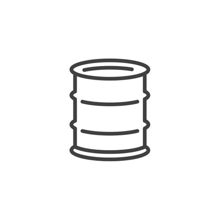 Metal Drum line icon. linear style sign for mobile concept and web design. Steel drum container outline vector icon. Symbol, logo illustration. Vector graphicsのイラスト素材