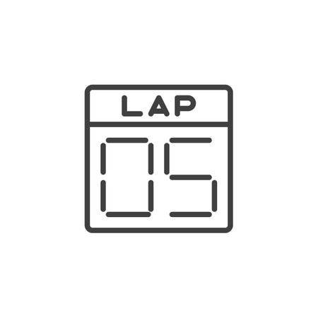 Lap Counter line icon. linear style sign for mobile concept and web design. A digital lap counter display outline vector icon. Symbol, logo illustration. Vector graphicsのイラスト素材