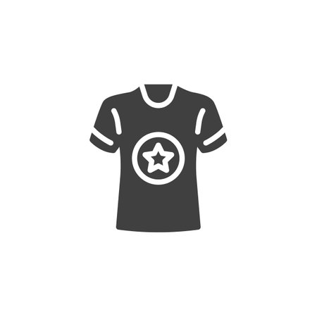 A sports jersey with a star vector icon. filled flat sign for mobile concept and web design. Prop Bet glyph icon. Symbol, logo illustration. Vector graphicsのイラスト素材
