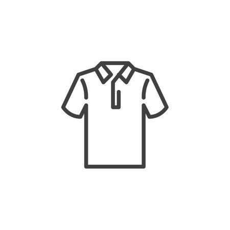 Polo Shirt line icon. linear style sign for mobile concept and web design. Short sleeve shirt outline vector icon. Symbol, logo illustration. Vector graphicsのイラスト素材