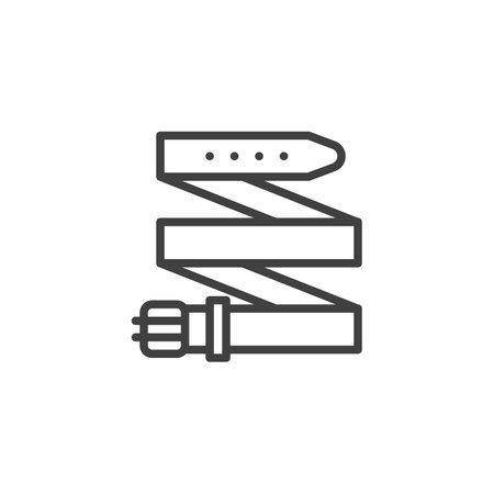 Leather Belt line icon. linear style sign for mobile concept and web design. Belt outline vector icon. Symbol, logo illustration. Vector graphicsのイラスト素材