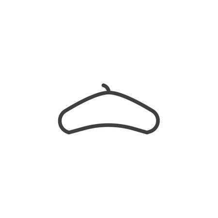 Beret hat line icon. linear style sign for mobile concept and web design. French beret outline vector icon. Symbol, logo illustration. Vector graphicsのイラスト素材