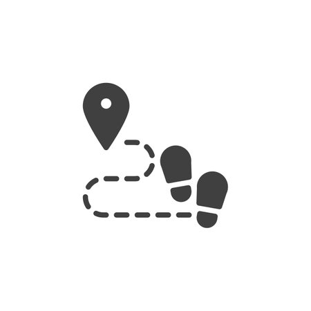 Pedestrian navigation vector icon. filled flat sign for mobile concept and web design. Walking Route glyph icon. Symbol, logo illustration. Vector graphicsのイラスト素材