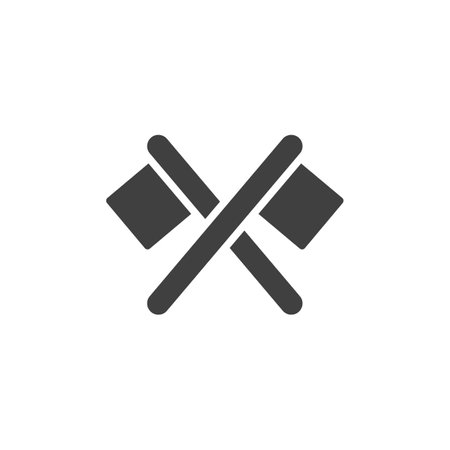 Two flags crossed vector icon. filled flat sign for mobile concept and web design. Bilateral Summit glyph icon. Symbol, logo illustration. Vector graphicsのイラスト素材