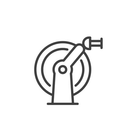 Hose Reel line icon. linear style sign for mobile concept and web design. A reel for storing a garden hose outline vector icon. Symbol, logo illustration. Vector graphicsのイラスト素材
