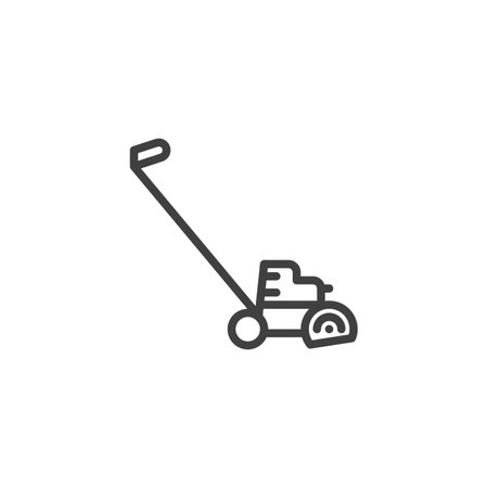 Lawn Edger line icon. linear style sign for mobile concept and web design. Lawn mower outline vector icon. Symbol, logo illustration. Vector graphicsのイラスト素材