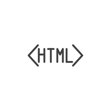 HTML Tag line icon. linear style sign for mobile concept and web design. HTML coding outline vector icon. Web development symbol, logo illustration. Vector graphicsのイラスト素材