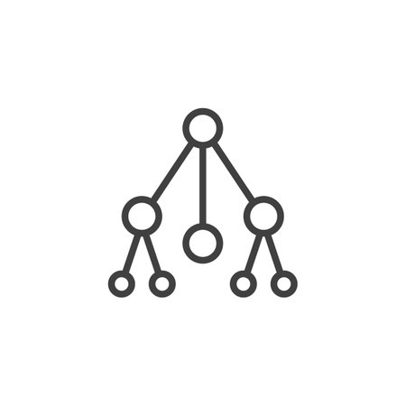 Git Repository line icon. linear style sign for mobile concept and web design. A branching diagram with code nodes outline vector icon. Version control symbol, logo illustration. Vector graphicsのイラスト素材