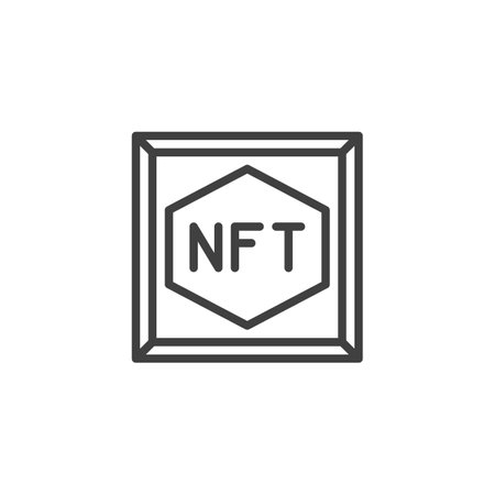 NFT line icon. linear style sign for mobile concept and web design. NFT outline vector icon. Non-fungible token symbol, logo illustration. Vector graphicsのイラスト素材