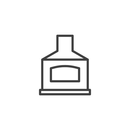 Furnace line icon. linear style sign for mobile concept and web design. Vintage heater outline vector icon. Symbol, logo illustration. Vector graphicsのイラスト素材