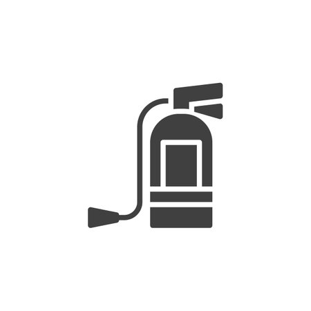 Fire extinguisher vector icon. filled flat sign for mobile concept and web design. Fire extinguisher glyph icon. Symbol, logo illustration. Vector graphicsのイラスト素材